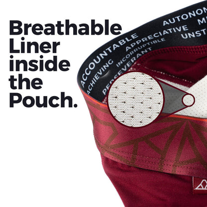 Up close image of the breathable liner inside the pouch of the Haleakala line.