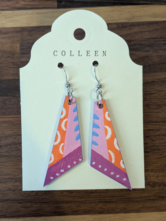 Hand-Painted Wood Earrings