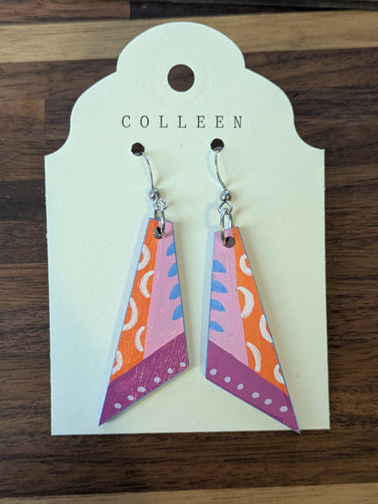 Hand-Painted Wood Earrings