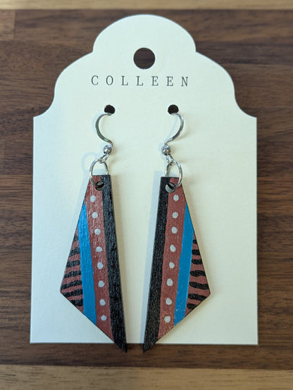 Hand-Painted Wood Earrings
