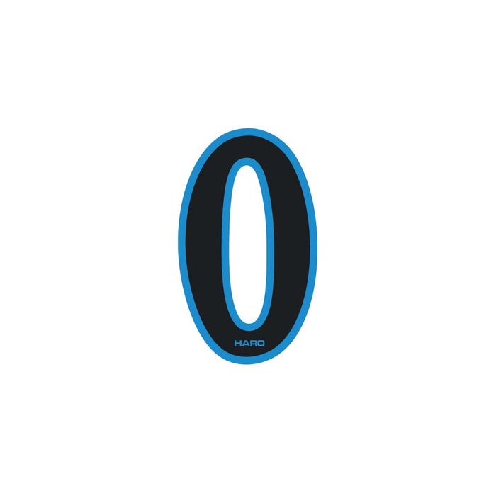 Haro - Early plate number #0 decal - Black Blue