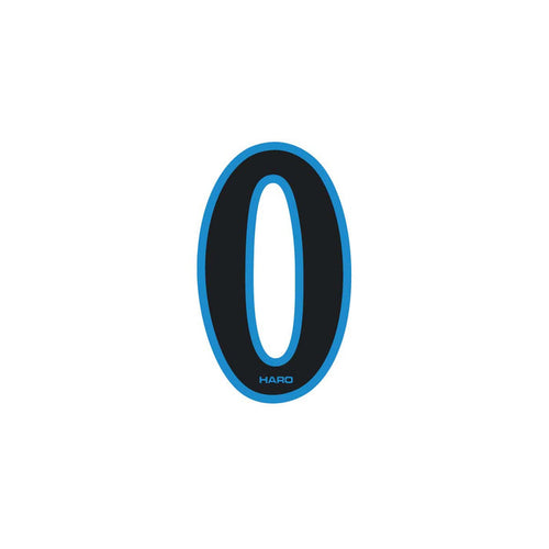 Haro - Early plate number #0 decal - Black Blue