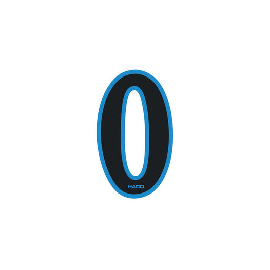 Haro - Early plate number #0 decal - Black Blue