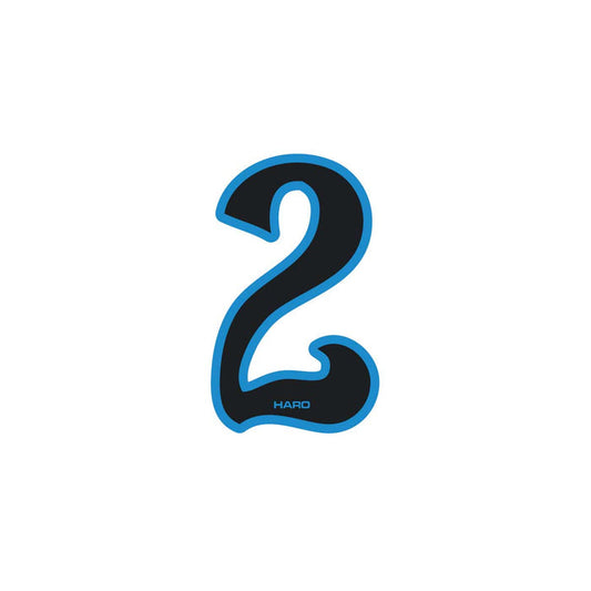 Haro - Early plate number #2decal - Black Blue