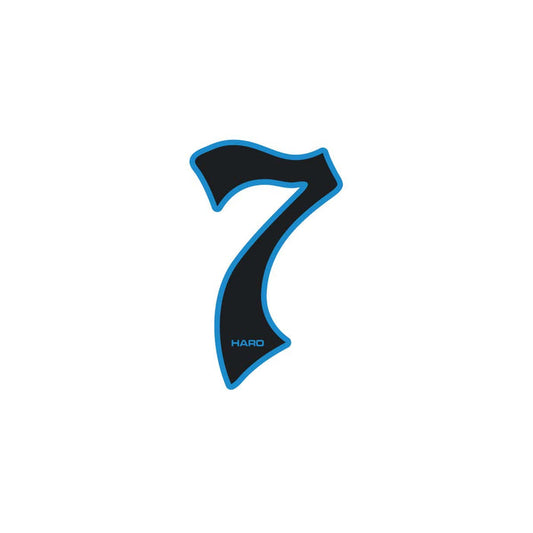 Haro - Early plate number #7 decal - Black Blue