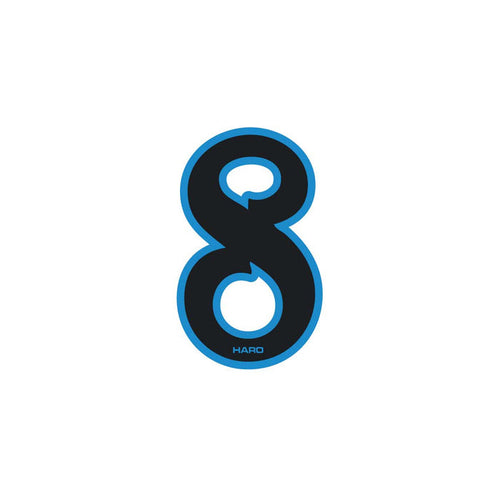 Haro - Early plate number #8 decal - Black Blue