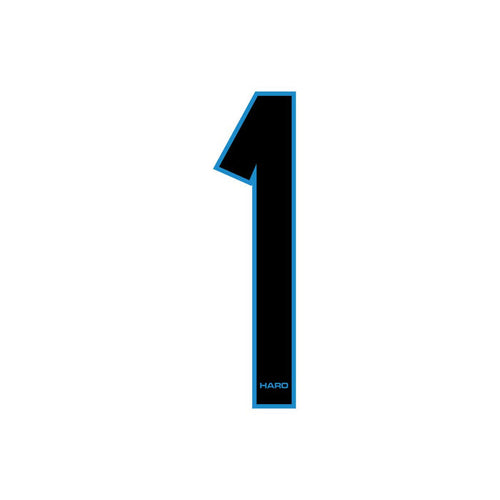 Haro - Stadium plate number #1 decal - Black Blue