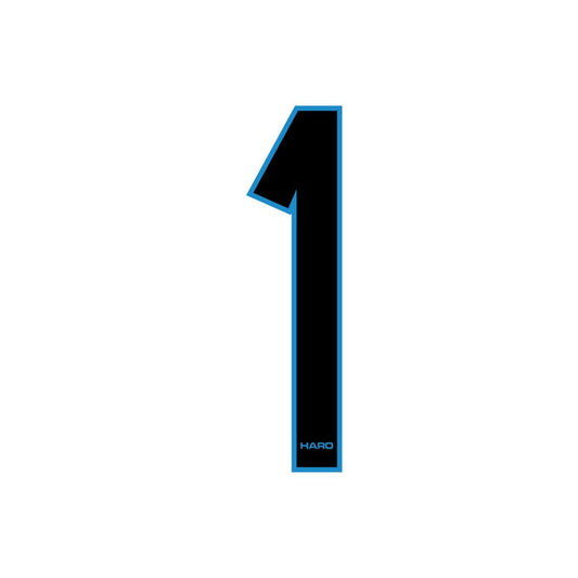 Haro - Stadium plate number #1 decal - Black Blue