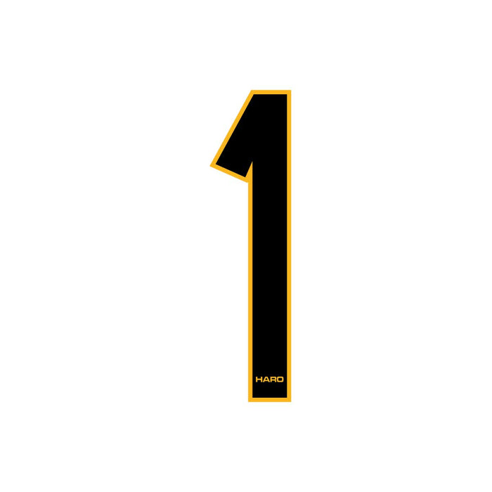 Haro - Stadium plate number #1 decal - Black Yellow