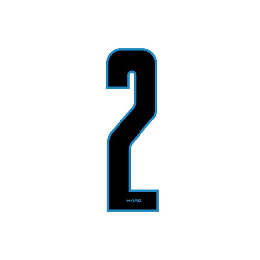 Haro - Stadium plate number #2 decal - Black Blue