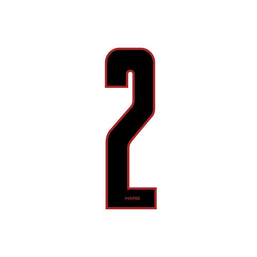 Haro - Stadium plate number #2 decal - Black Red