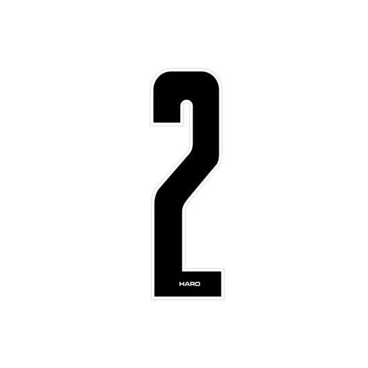 Haro - Stadium plate number #2 decal - Black White