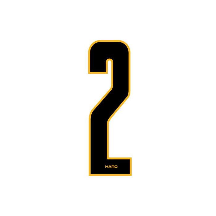 Haro - Stadium plate number #2 decal - Black Yellow