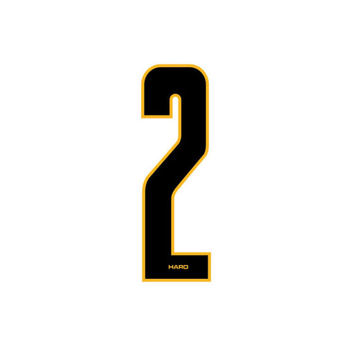 Haro - Stadium plate number #2 decal - Black Yellow