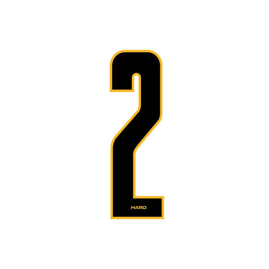 Haro - Stadium plate number #2 decal - Black Yellow
