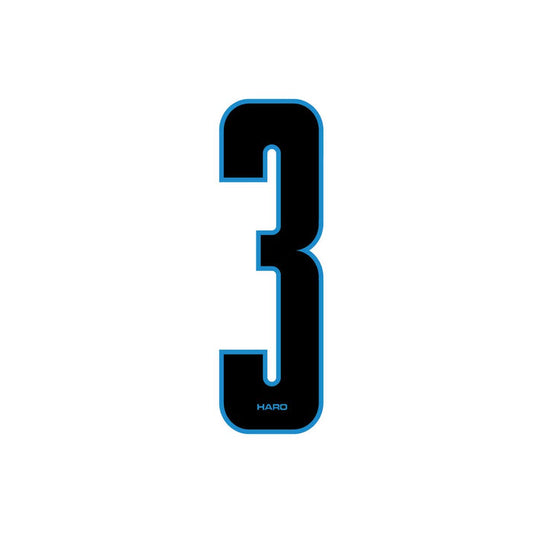 Haro - Stadium plate number #3 decal - Black Blue