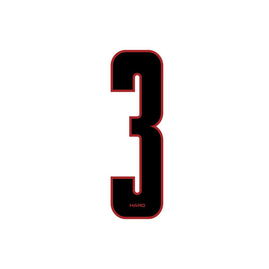 Haro - Stadium plate number #3 decal - Black Red