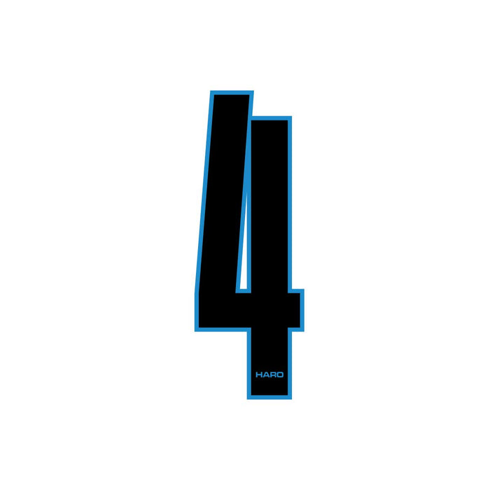Haro - Stadium plate number #4 decal - Black Blue