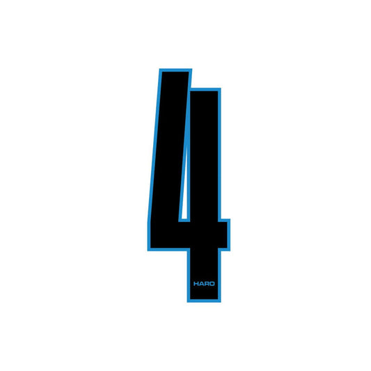 Haro - Stadium plate number #4 decal - Black Blue