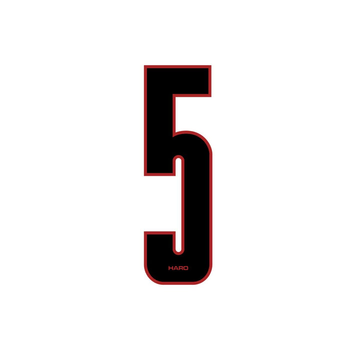 Haro - Stadium plate number #5 decal - Black Red