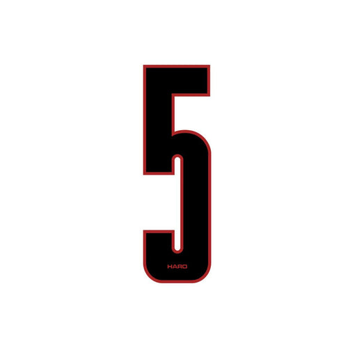 Haro - Stadium plate number #5 decal - Black Red