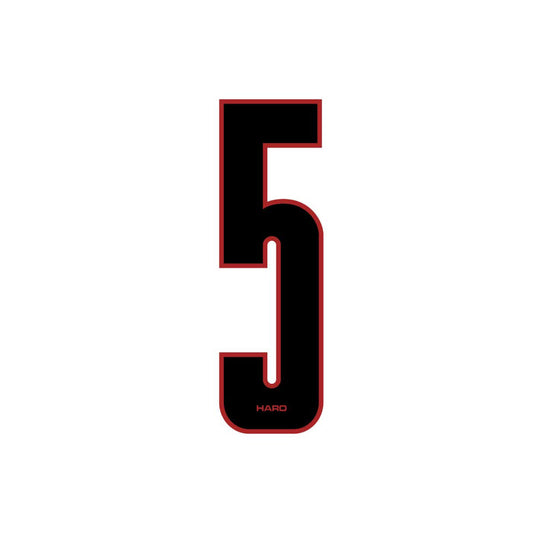 Haro - Stadium plate number #5 decal - Black Red