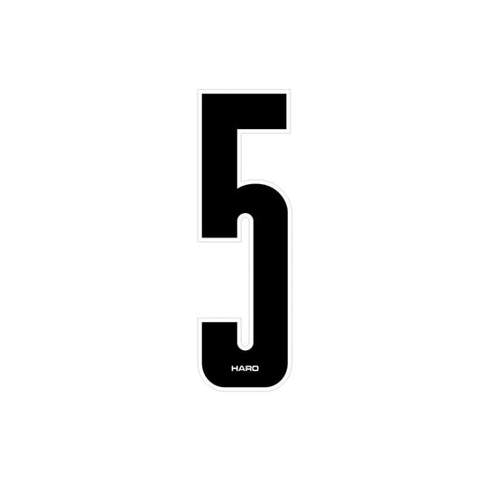 Haro - Stadium plate number #5 decal - Black White