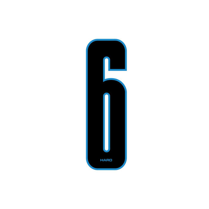 Haro - Stadium plate number #6 decal - Black Blue