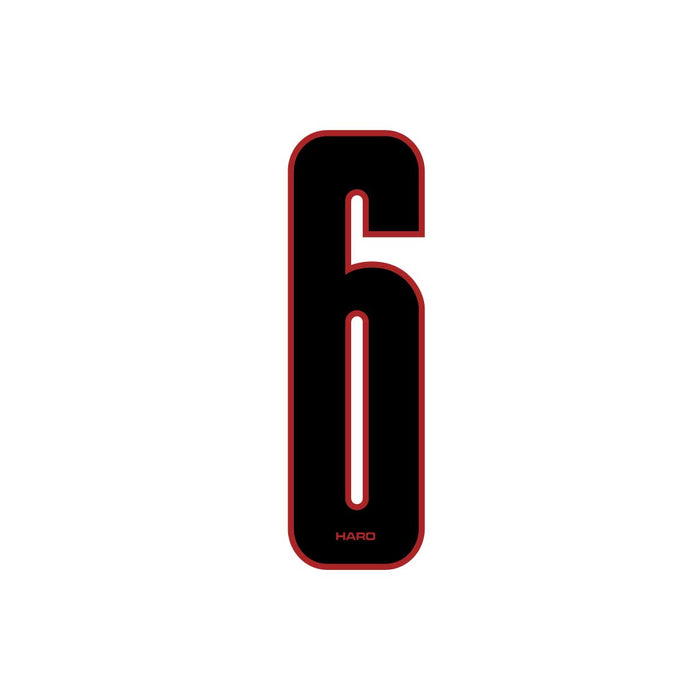 Haro - Stadium plate number #6 decal - Black Red