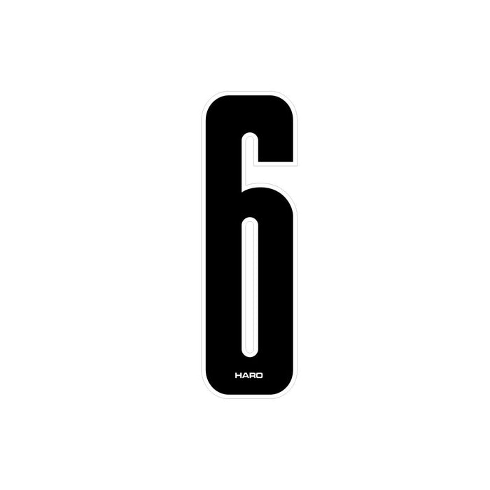 Haro - Stadium plate number #6 decal - Black White