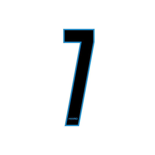 Haro - Stadium plate number #7 decal - Black Blue