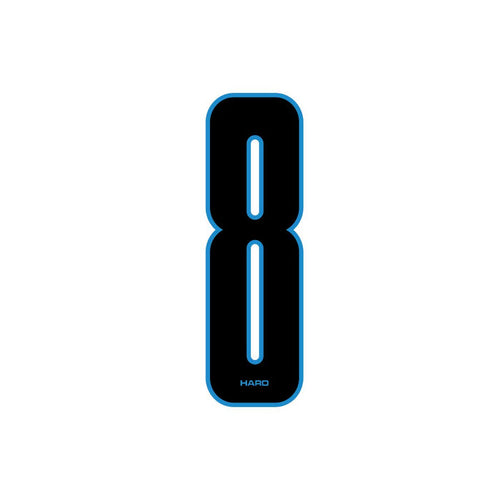 Haro - Stadium plate number #8 decal - Black Blue