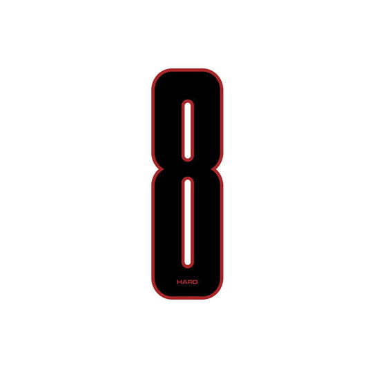 Haro - Stadium plate number #8 decal - Black Red