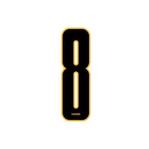 Haro - Stadium plate number #8 decal - Black Yellow