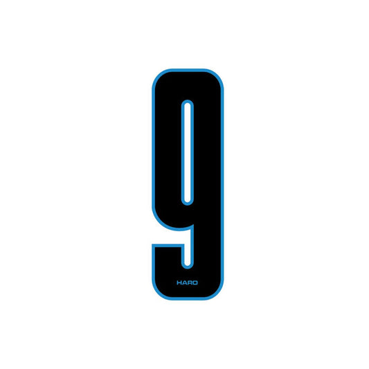 Haro - Stadium plate number #9 decal - Black Blue