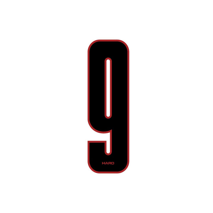 Haro - Stadium plate number #9 decal - Black Red