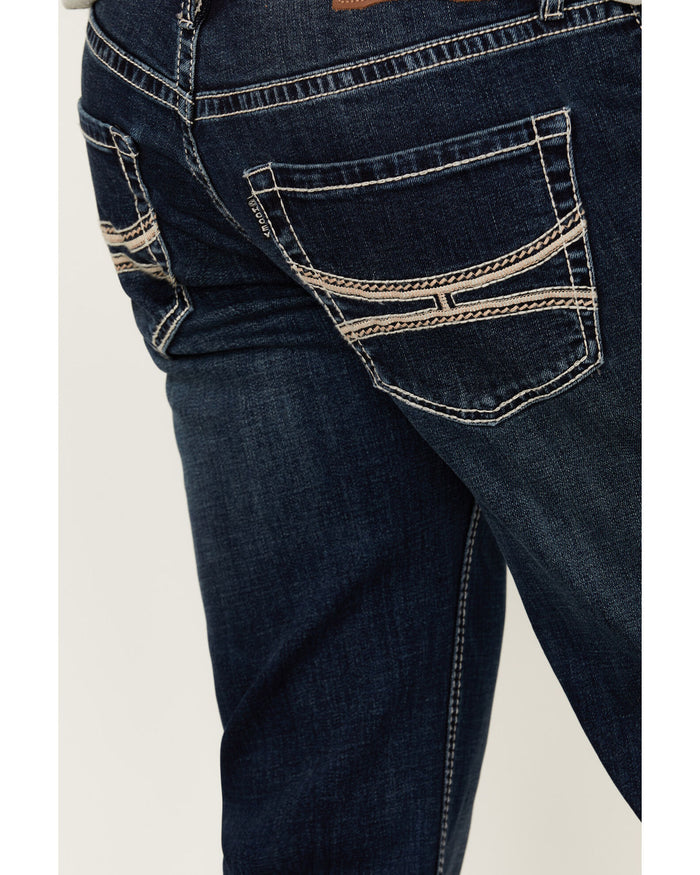 Hooey by Rock & Roll Cowboy Men's Reflex Medium Wash Straight Boot Jeans HM1PD05036