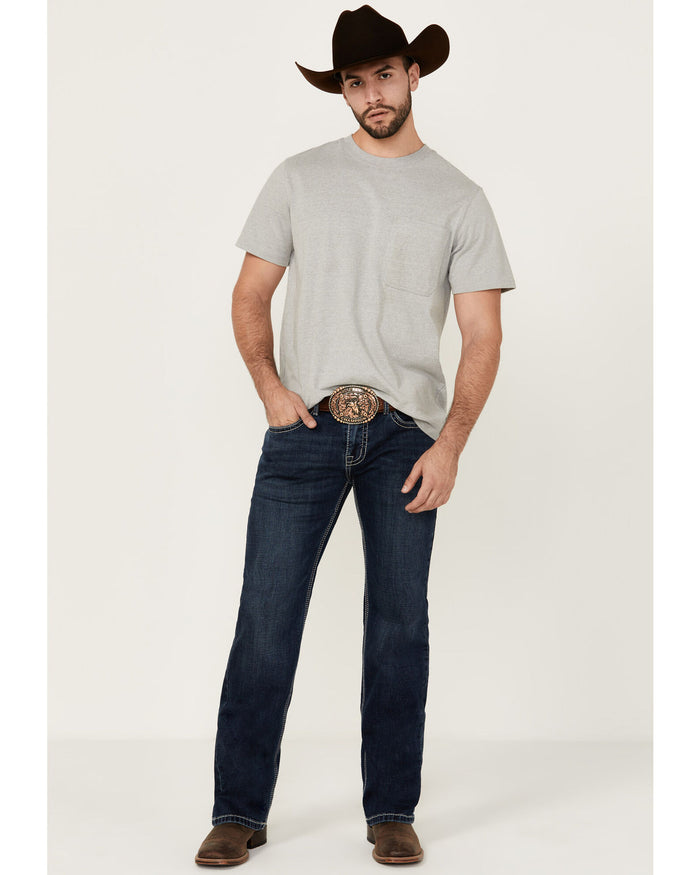 Hooey by Rock & Roll Cowboy Men's Reflex Medium Wash Straight Boot Jeans HM1PD05036