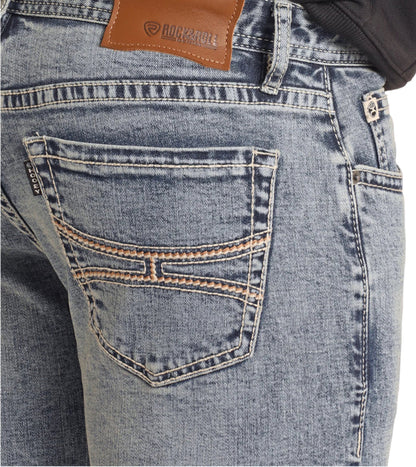 Hooey by Rock & Roll Cowboy Men's Reflex Revolver Light Wash Slim Fit Straight Jeans HM1RD05039