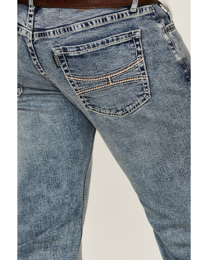 Hooey by Rock & Roll Cowboy Men's Reflex Revolver Light Wash Slim Fit Straight Jeans HM1RD05039