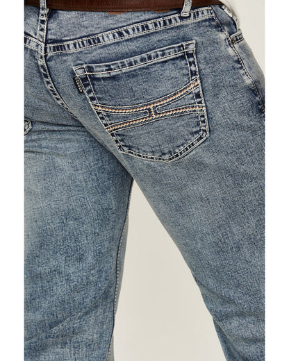 Hooey by Rock & Roll Cowboy Men's Reflex Revolver Light Wash Slim Fit Straight Jeans HM1RD05039