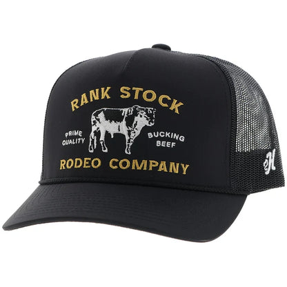 Hooey "Rank Stock" Black Snapback Hat 2562T-BK
