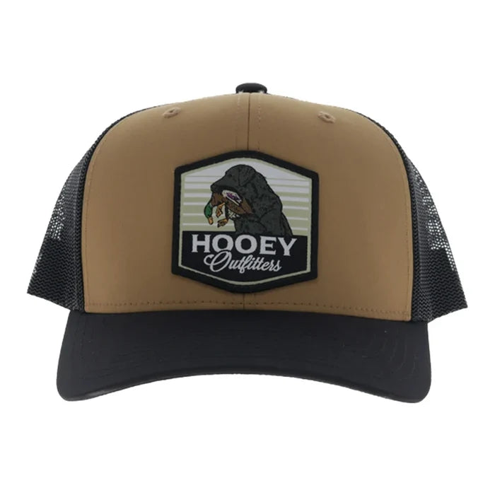 Hooey Toller Tan & Black 'Outfitters' Snap Back Trucker Ball Cap 6034-TNBK