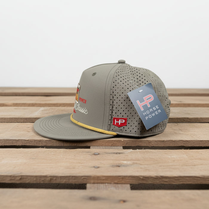 Horse Power Big Bass Classic Breathable Khaki Green Adjustable Snap Back Hat