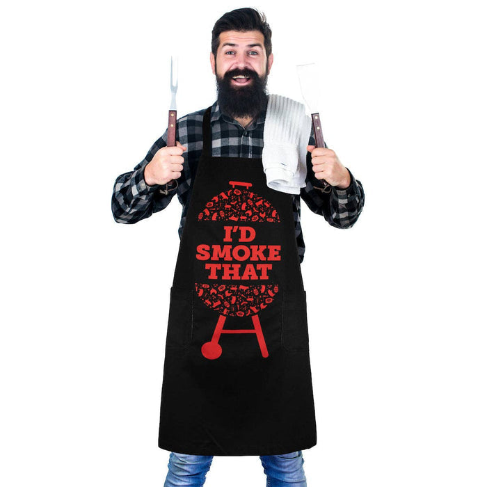 I'd Smoke That Apron - Funny Grilling Apron - Pine & Moss