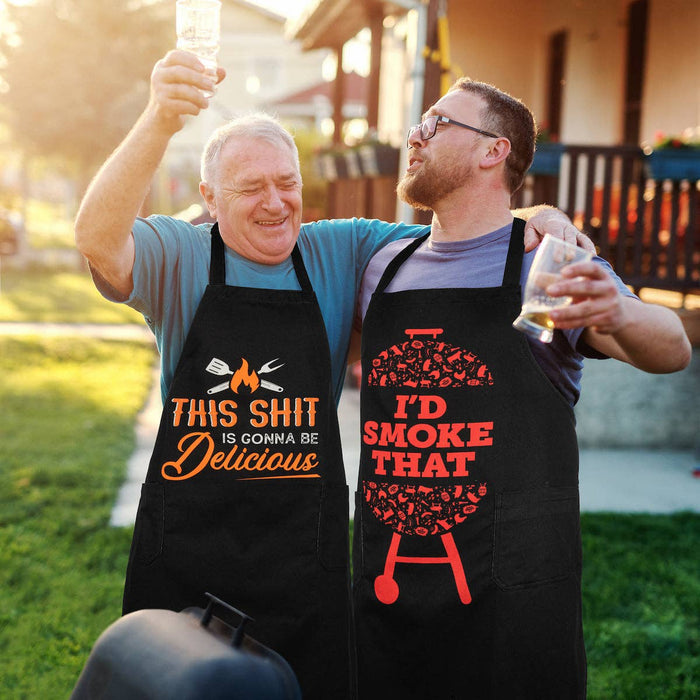 I'd Smoke That Apron - Funny Grilling Apron - Pine & Moss