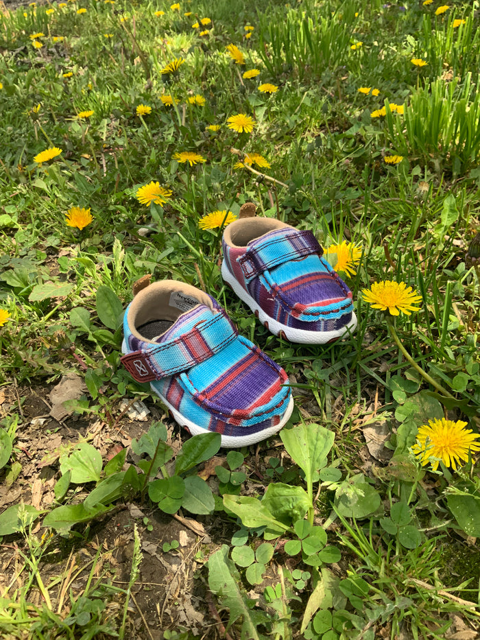 Twisted X Infant & Toddler Hooey Driving Moc Blue Multi Color Baby Shoes IHYC003-Painted Cowgirl Western Store