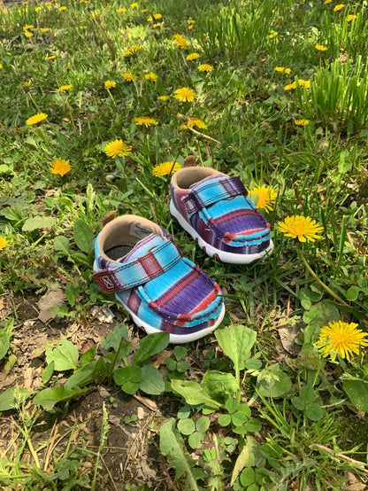 Twisted X Infant & Toddler Hooey Driving Moc Blue Multi Color Baby Shoes IHYC003-Painted Cowgirl Western Store