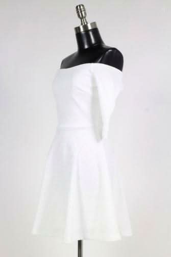 All Of My Honesty White Off-The-Shoulder Skater Dress