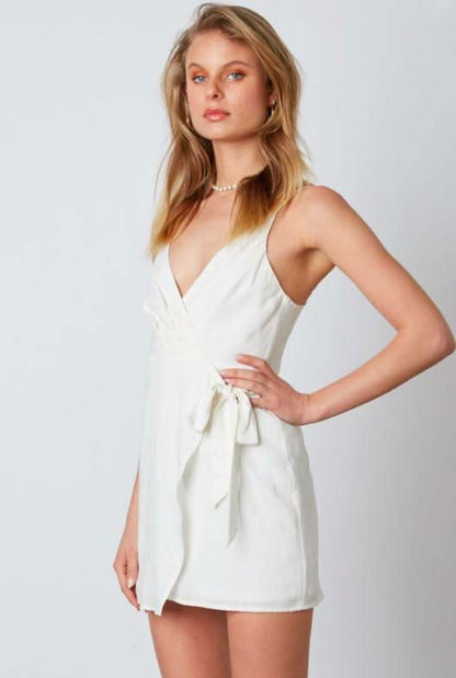 Love at First Sight White Wrap Mini Dress